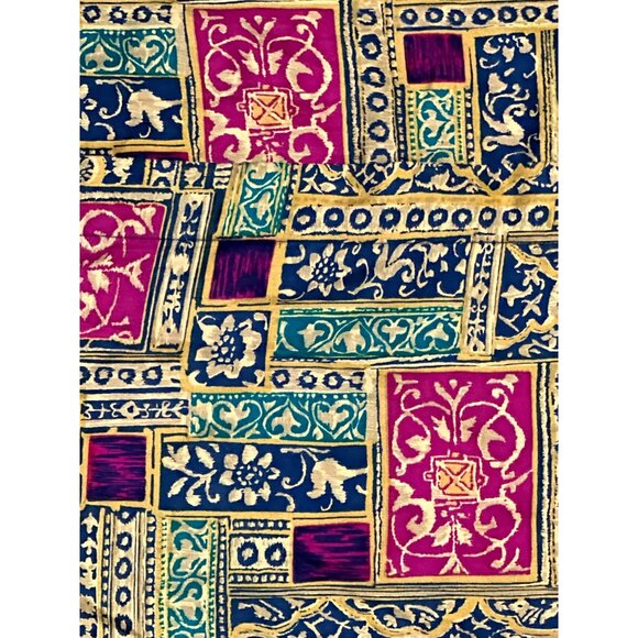 Anna And Frank Medium Vintage Multicolor All Silk Button Down Long Sleeve Shirt - Picture 11 of 11